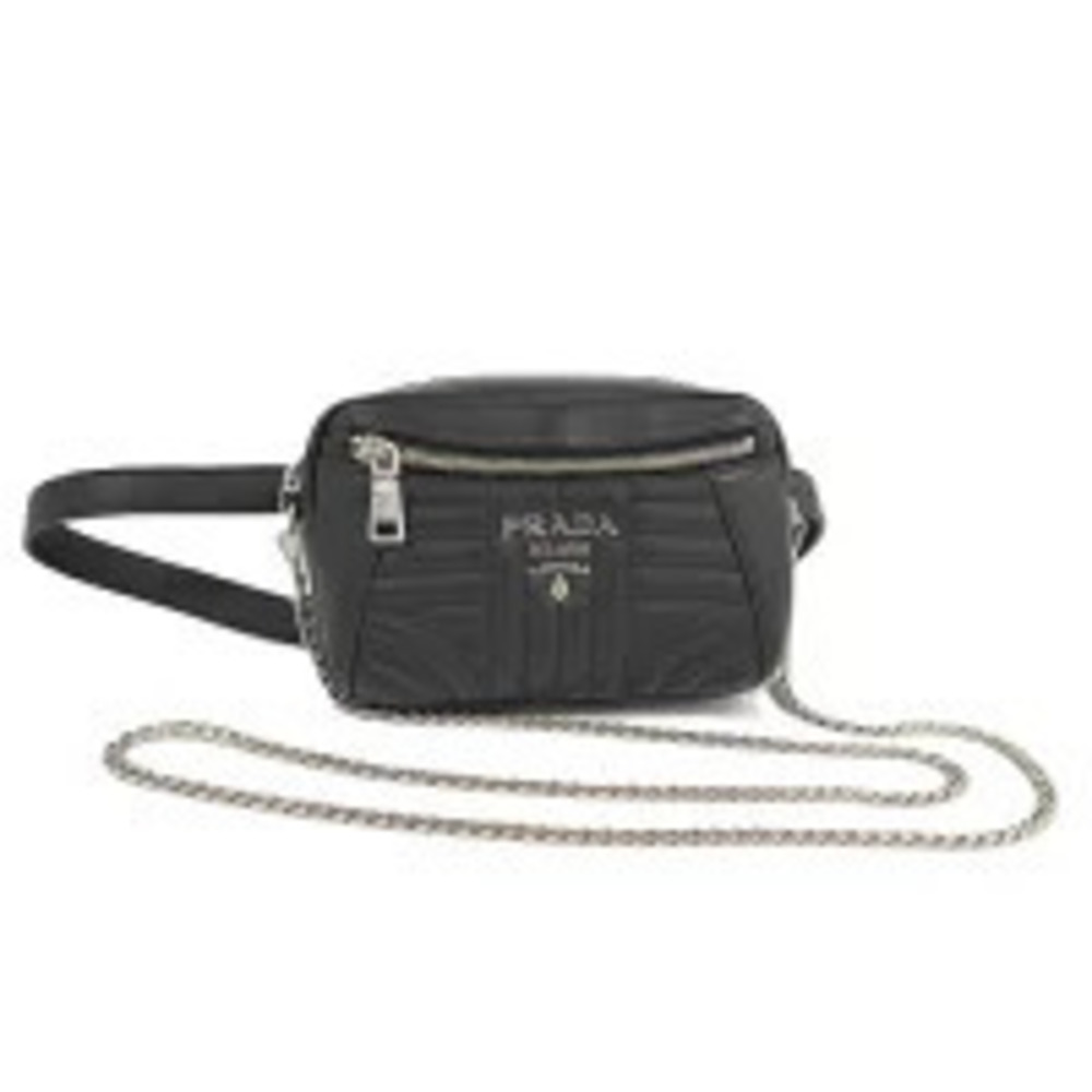 Prada Black Quilted Belt Bag quilted leather Black